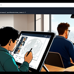 **

"A diverse group of fully clothed webtoon artists collaborating remotely via video call. One artist is sketching on a tablet, another is working on translations, and a third is managing social media. Background shows a cozy, well-lit workspace. Focus on teamwork, creativity, and global collaboration. safe for work, appropriate content, fully clothed, professional, perfect anatomy, natural proportions, high quality."

**