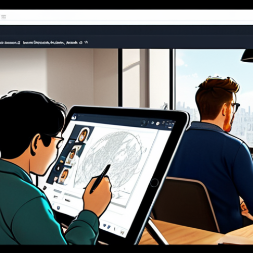 **

"A diverse group of fully clothed webtoon artists collaborating remotely via video call. One artist is sketching on a tablet, another is working on translations, and a third is managing social media. Background shows a cozy, well-lit workspace. Focus on teamwork, creativity, and global collaboration. safe for work, appropriate content, fully clothed, professional, perfect anatomy, natural proportions, high quality."

**