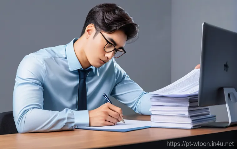 웹툰작가가 알아야 할 저작권 - **Prompt:** A focused female webtoon artist, in her late 20s, with a determined expression, is seate...