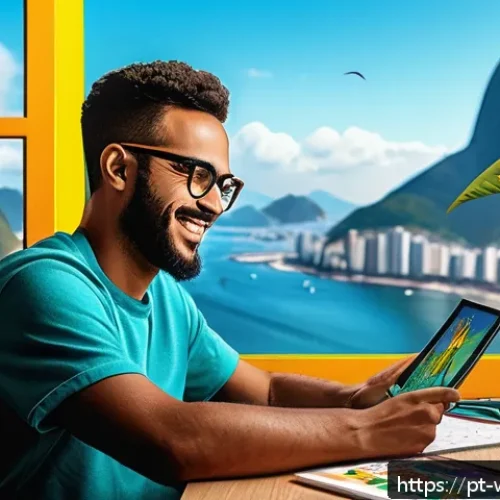 Home 28 웹툰작가 직업 만족도 - A vibrant digital artist's workspace featuring a Brazilian webtoon creator drawing on a high-resolut...